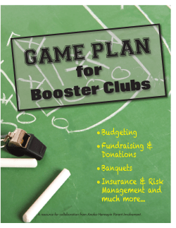 Game Plan for Booster Clubs - Anoka