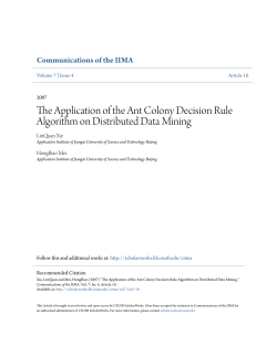 The Application of the Ant Colony Decision Rule Algorithm on