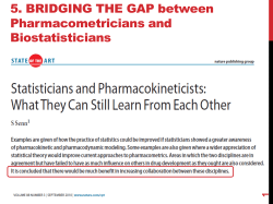 BRIDGING THE GAP between Pharmacometricians and