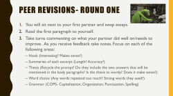 Peer revisions- Round One