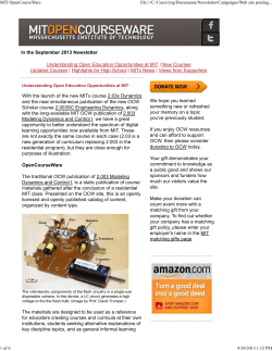 September 2013 - MIT OpenCourseWare