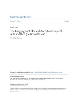 The Language of Offer and Acceptance