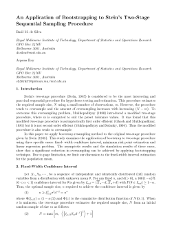 An Application of Bootstrapping to Stein`s Two