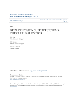 group decision support systems: the cultural factor - Teck