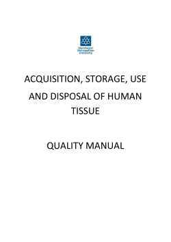 HTA Quality Manual - Manchester Metropolitan University