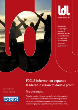 FOCUS Information expands leadership vision to double profit