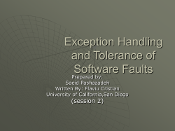 Exception Handling and Tolerance of Software Faults