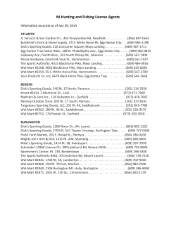 NJ Hunting and Fishing License Agents