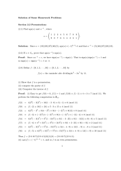 Find sgn(&alpha;) - WVU Math Department