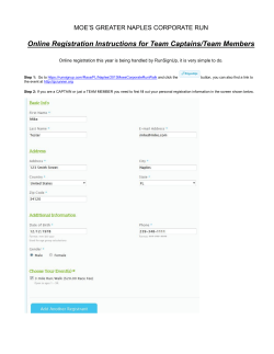 Team Captain Registration Instructions -PDF