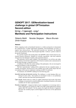motivations and rules of the GENOPT challenge