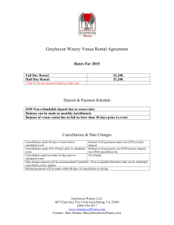 Grayhaven Winery Venue Rental Agreement