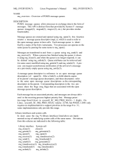 MQ_OVERVIEW(7) Linux Programmer`s Manual MQ_OVERVIEW(7)