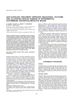 Anti-acrolein treatment improves behavioral outcome and alleviates