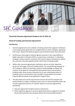 University Outcome Agreement Guidance 2015