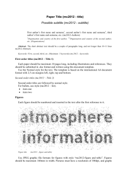 Paper Title (mc2012 - title) Possible subtitle (mc2012