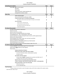 Pre-game checklist(s)