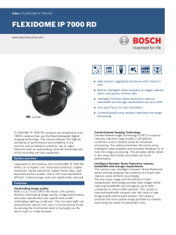 flexidome ip 7000 rd - Bosch Security Systems