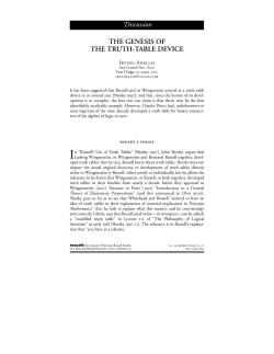 The Genesis of the Truth-Table Device