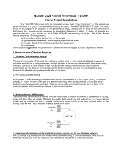 TELCOM 2120 Network Performance Fall 2011 Course Project