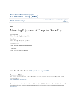 Measuring Enjoyment of Computer Game Play