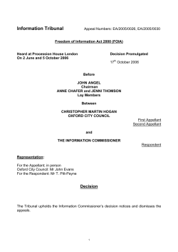 see Hogan and Oxford City Council v Information Commissioner, EA