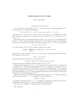 MIXED HODGE STRUCTURES 1. Filtered vector spaces Let k