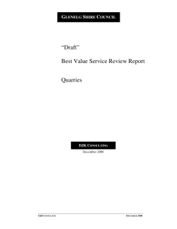 “Draft” Best Value Service Review Report Quarries