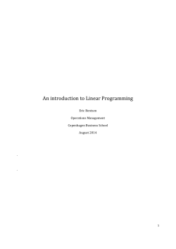 An introduction to Linear Programming