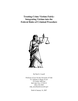 Draft Article, "Treating Crime Victims Fairly: Integrating