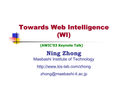 Towards Web Intelligence - Web Intelligence Consortium