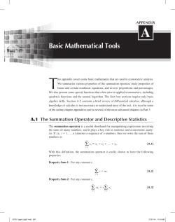 Basic Mathematical Tools