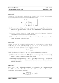Consider the following distance matrix that has been used in the