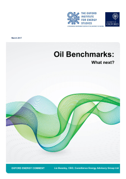 Oil Benchmarks - Oxford Institute for Energy Studies