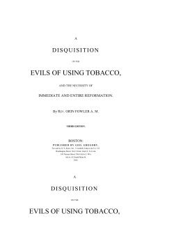A Disquisition on the Evils of Using Tobacco