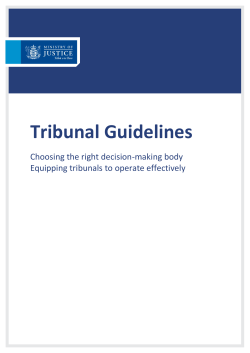 Tribunal Guidelines - Ministry of Justice