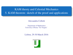 KAM theory and Celestial Mechanics 5. KAM theorem: sketch of the