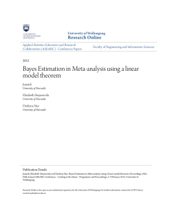 Bayes Estimation in Meta-analysis using a linear model theorem