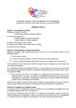 official rules for the sport of p&eacute;tanque