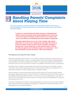 Handling Parents` Complaints About Playing Time