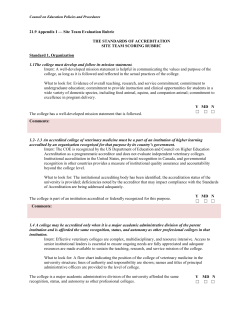 Site Team Evaluation Rubric - American Veterinary Medical
