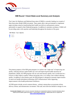 SIM Round 1 Grant State-Level Summary and Analysis