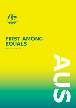 first among equals - Australian Commonwealth Games Association