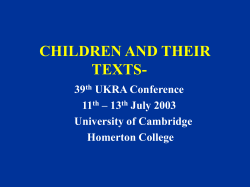 CHILDREN AND THEIR TEXTS-