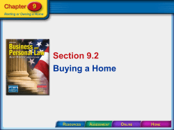 Section 9.2 Buying a Home