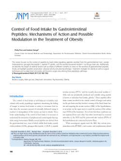 Control of Food Intake by Gastrointestinal Peptides