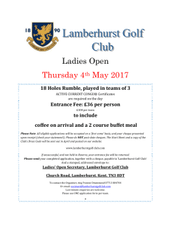 Ladies Open Thursday 4th May 2017