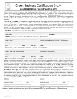 confirmation of agent`s authority - International WELL Building Institute