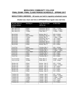 Final Exam Schedule - Middlesex Community College