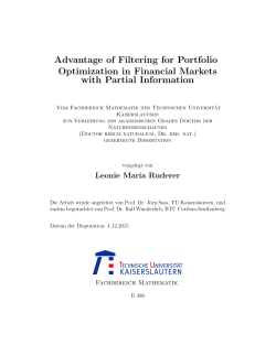 Advantage of Filtering for Portfolio Optimization in